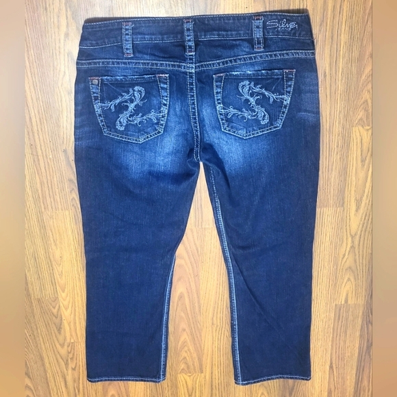 Silver Jeans Santorini Dark Wash Cropped Denim W30 L25 B33 - Picture 8 of 12
